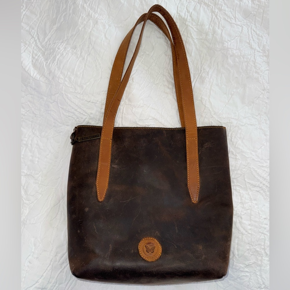 Classic Brown Leather Tote Bag